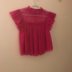 *3 for 25 Bundle and Save.Joie Fuchsia Ruffled Kids Blouse
